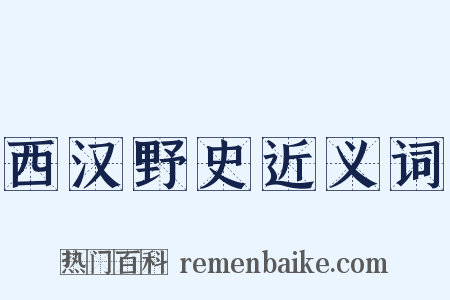 西汉野史近义词是什么意思的图片
